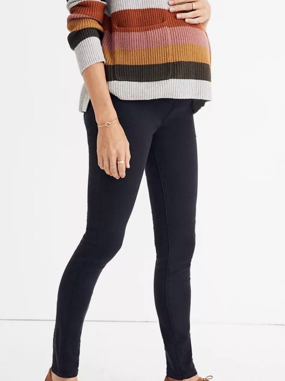 Madewell Maternity, Over-the-Belly Black Skinny Jeans, Size 26